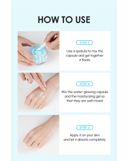 Refreshing face cream contains 57 hyaluronic acid capsules to moisturize skin and promote elasticity