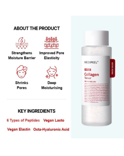 Restorative toner for rejuvenation and hydration with lactobacilli, collagen and peptides.