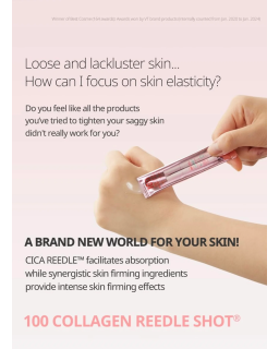 VT Collagen Reedle Shot 100 is an elasticity-intensive starter product containing collagen that creates a firm, elastic foundati