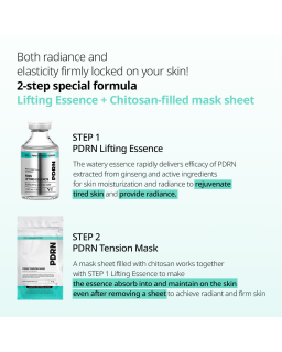 This PDRN mask and essence set adds radiance and helps achieve healthy and revitalized skin.