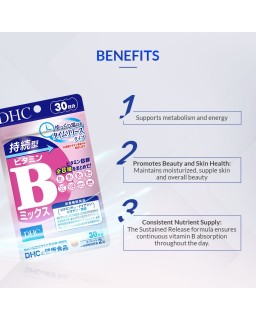 These supplements contain eight types of Vitamin B (including biotin, niacin and folic acid) to support various body functions a