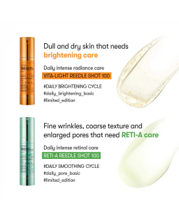 This ampoule helps refine rough skin to achieve smooth and dewy skin. The synergy between reedle shot and reti-A provides thorou