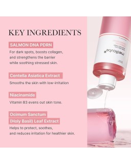 Glow boosting toner with rose pdrn that helps improve skin texture, while enhancing a natural glow.