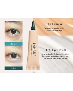 BANANA Conceal Eye Cream boasts a unique blend of 90% eye cream to nourish skin and 10% concealer to cover dark circles.