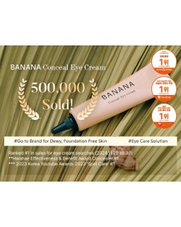 BANANA Conceal Eye Cream boasts a unique blend of 90% eye cream to nourish skin and 10% concealer to cover dark circles.