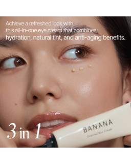 BANANA Conceal Eye Cream boasts a unique blend of 90% eye cream to nourish skin and 10% concealer to cover dark circles.