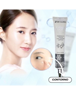 Rejuvenating and whitening eye cream with collagen.