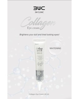 Rejuvenating and whitening eye cream with collagen.