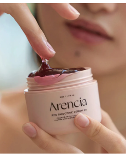 Experience glowing, soothed skin with Arencia's Overnight Red Smoothie Face Mask Serum.