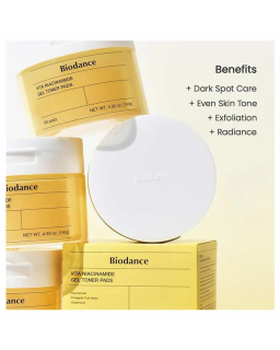 Vita Niacinamide Gel Toner Pads son el primer paso hacia una piel más luminosa, suave y visiblemente saludable.