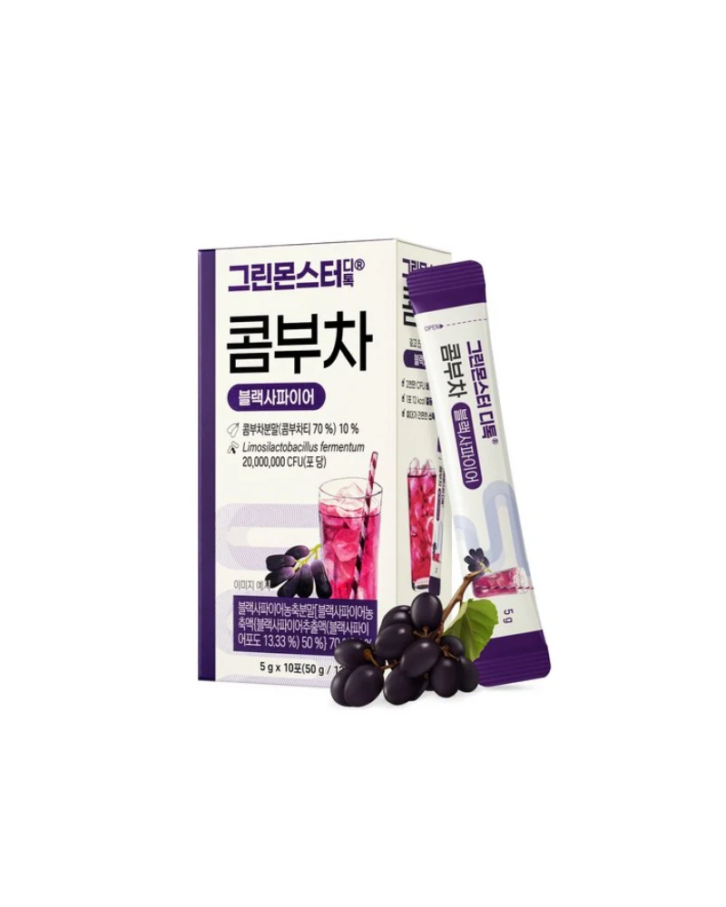 GREEN MONSTER Kombucha Detox is a healthy fermented beverage, low in sugar and calories.