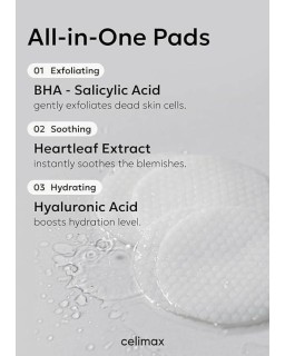 Celimax  Heartleaf Bha Peeling Pad  are multitasking exfoliating pads.