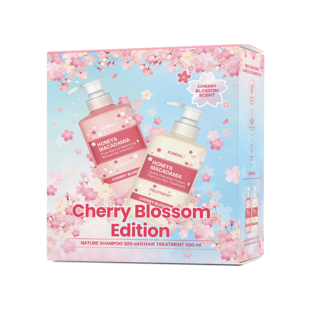 Kundal Honey & Macadamia Cherry Blossom Edition, 500ml+500ml