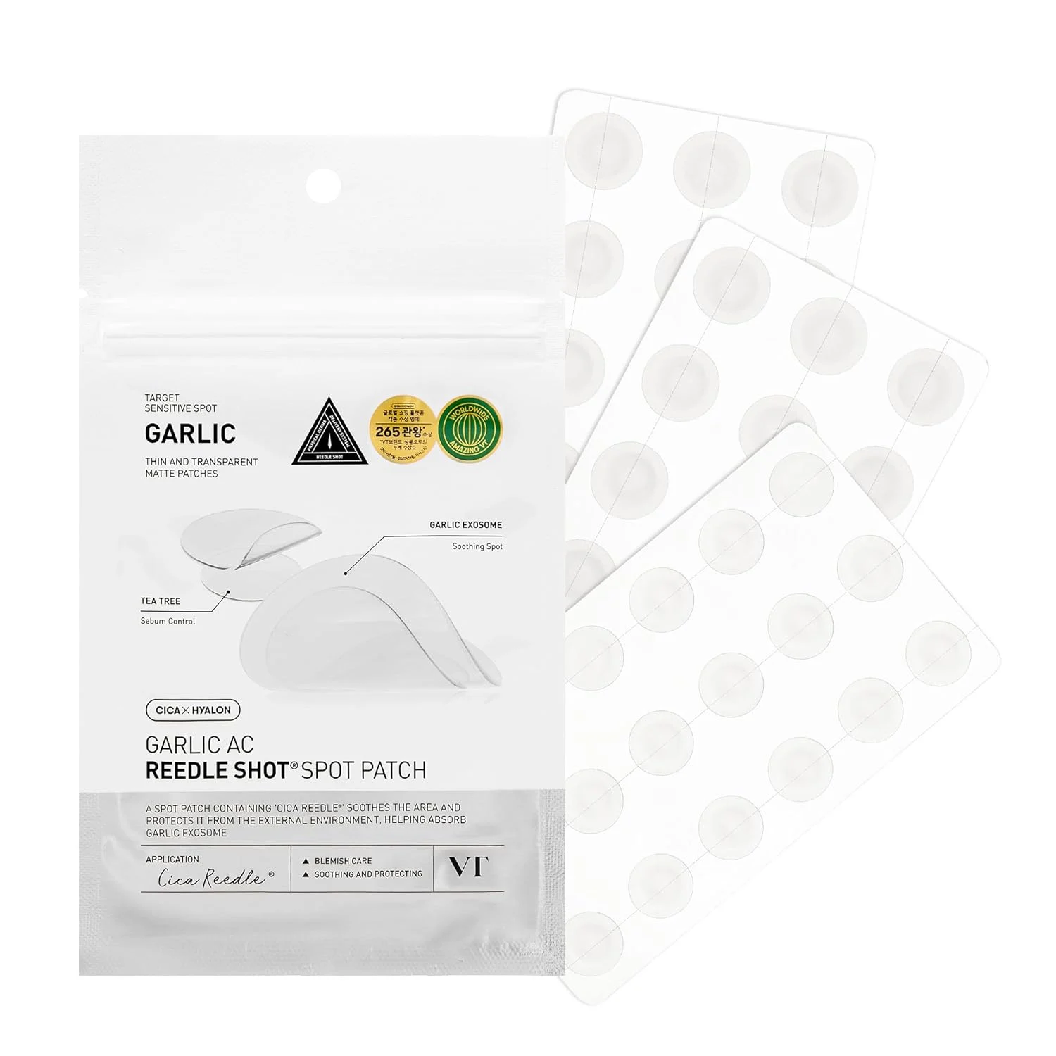 VT Cosmetics Garlic AC Reedle Shot Spot Patch, 48ea