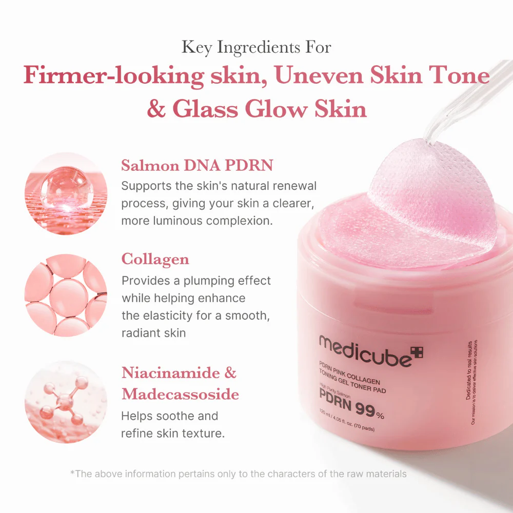 Medicube PDRN Pink Collagen Toning Gel Toner Pad, 70 шт — изображение 3