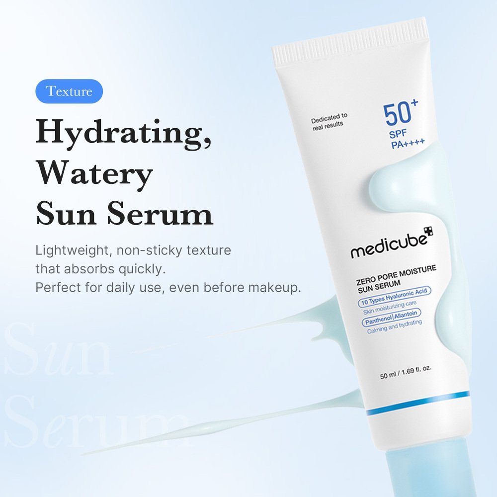 Medicube Zero Pore Moisture Sun Serum SPF 50+ PA++++, 50ml — изображение 4