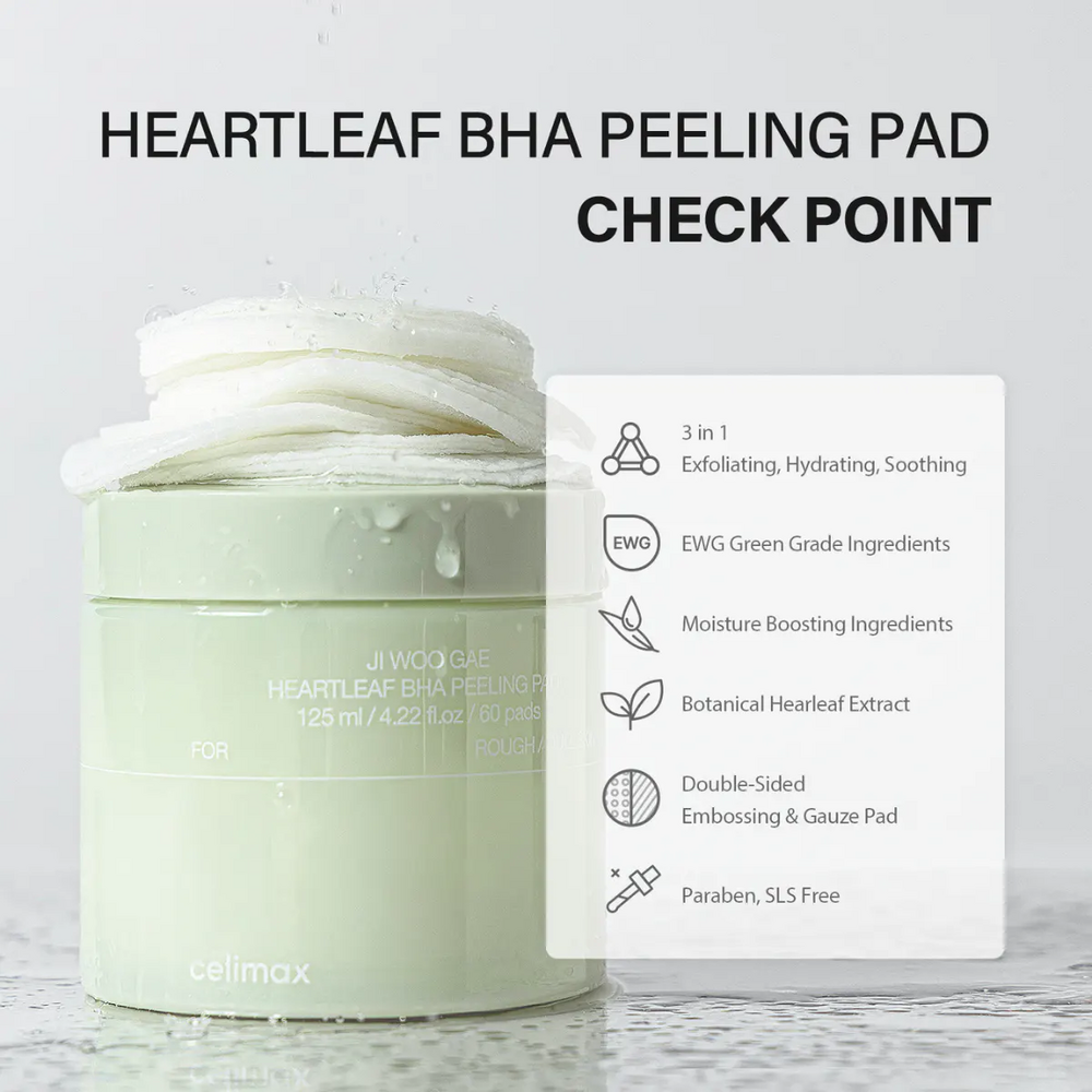 Celimax Ji Woo Gae Heartleaf BHA Peeling Pad, 60 шт — изображение 5