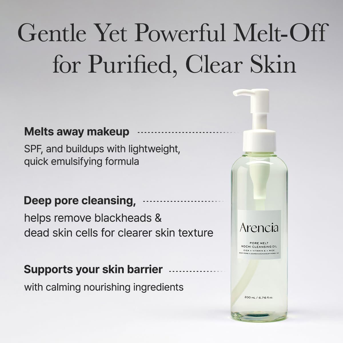 Arencia Pore Melt Mochi Cleansing Oil, 200ml - Image 5