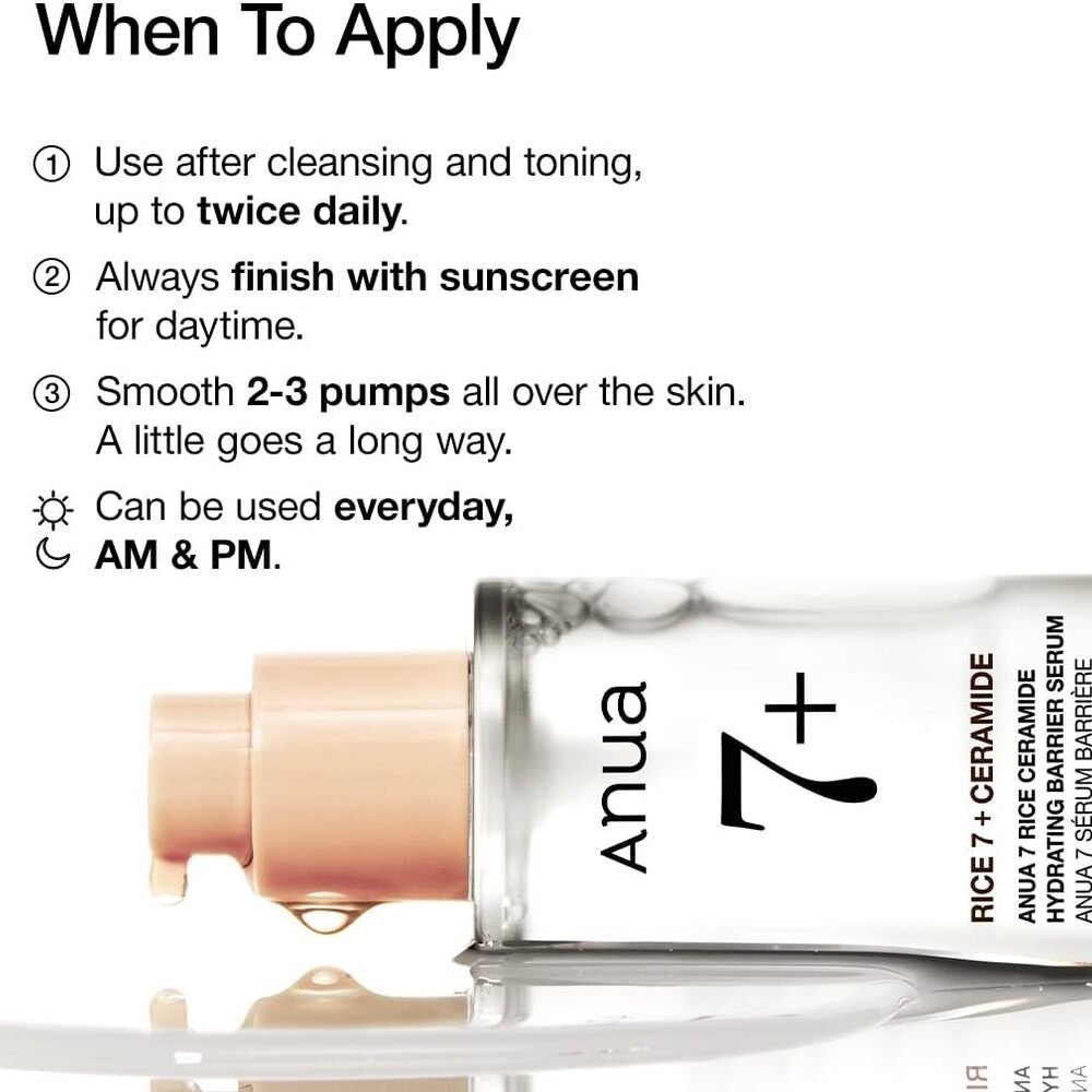 ANUA 7 Rice Ceramide Hydrating Barrier Serum, 50ml - Imagen 6