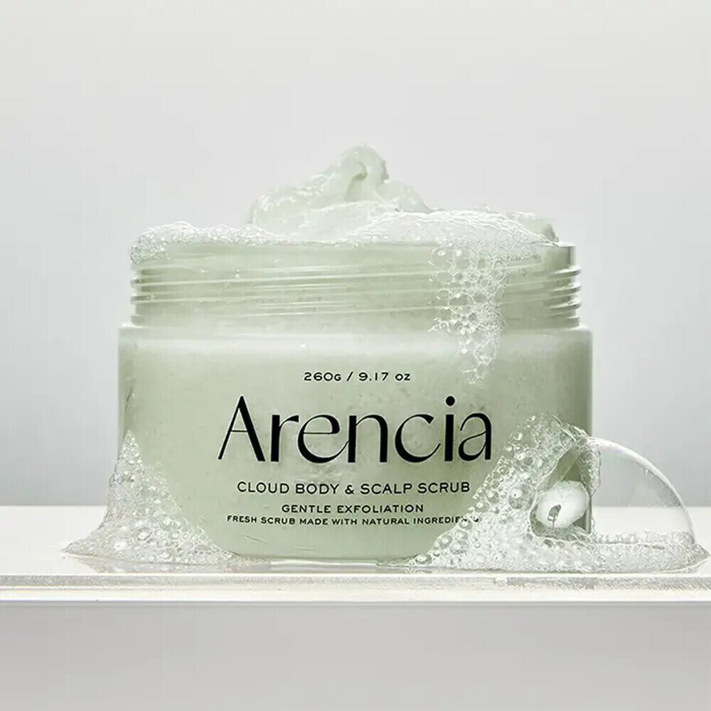 Arencia Fresh Cloud Body & Scalp Scrub, Geranium & Primrose 260g