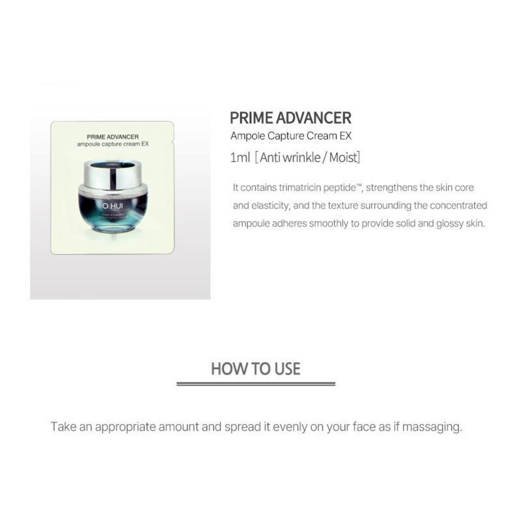 O HUI Prime Advancer PRO Ampoule Capture Cream EX 10ml, 1ml x 10ud - Imagen 4