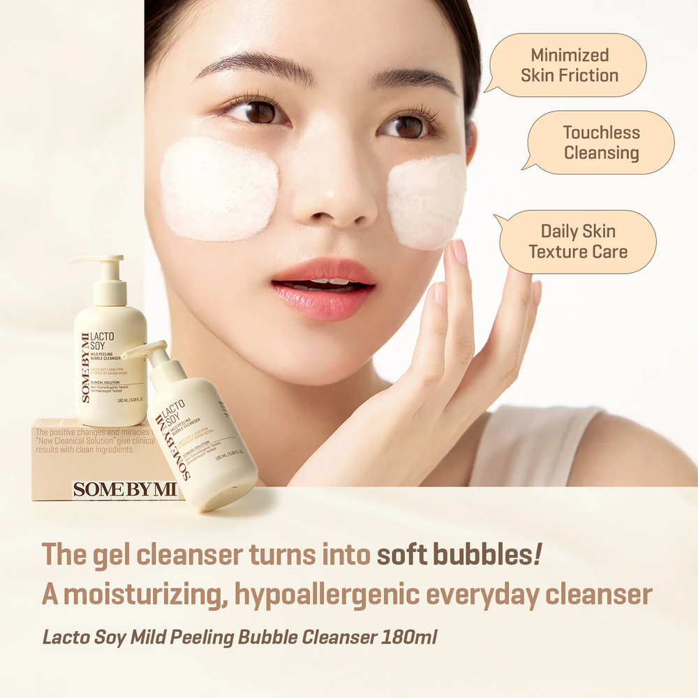 SOME BY MI Lacto Soy Mild Peeling Bubble Cleanser, 180ml - Imagen 2