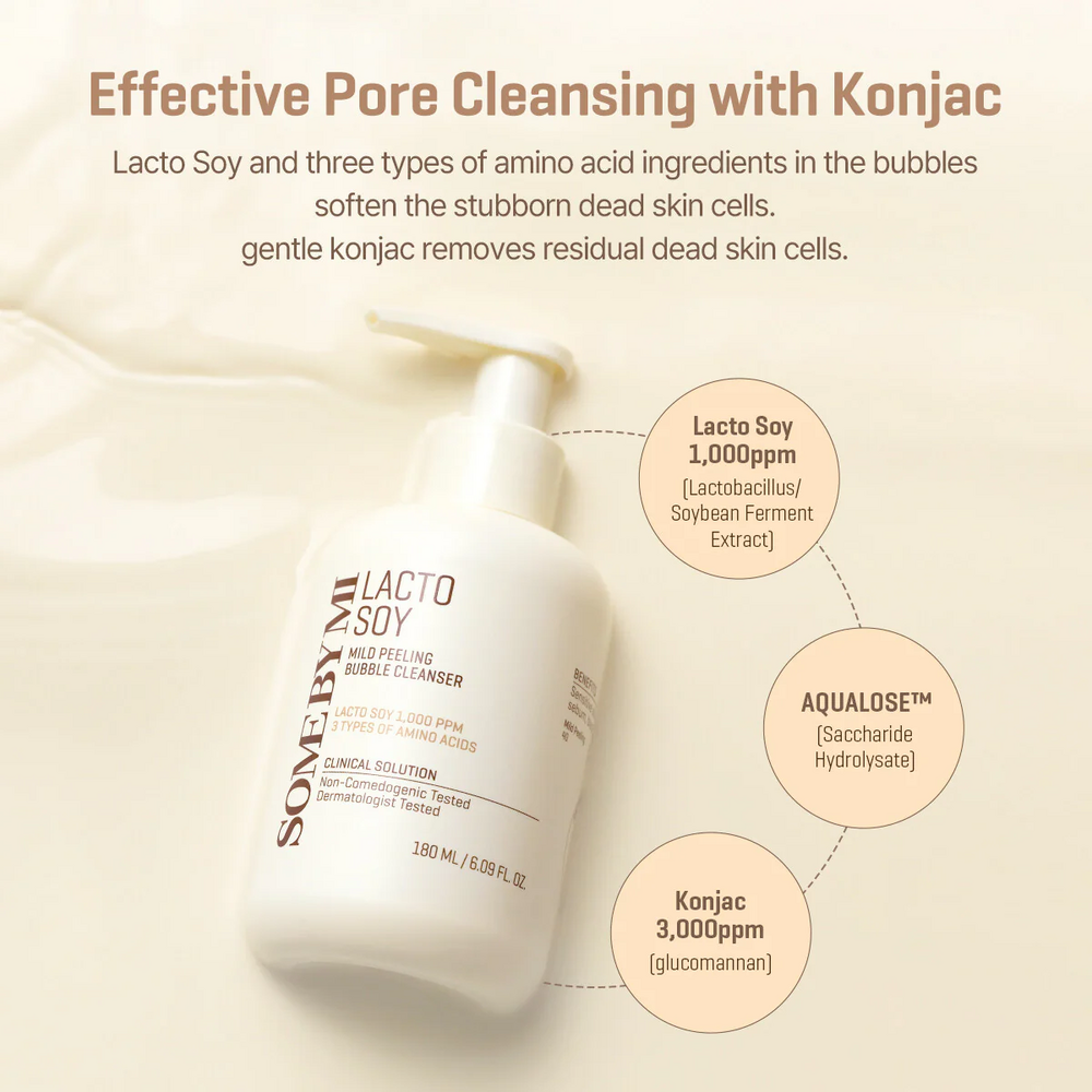 SOME BY MI Lacto Soy Mild Peeling Bubble Cleanser, 180ml - Imagen 3