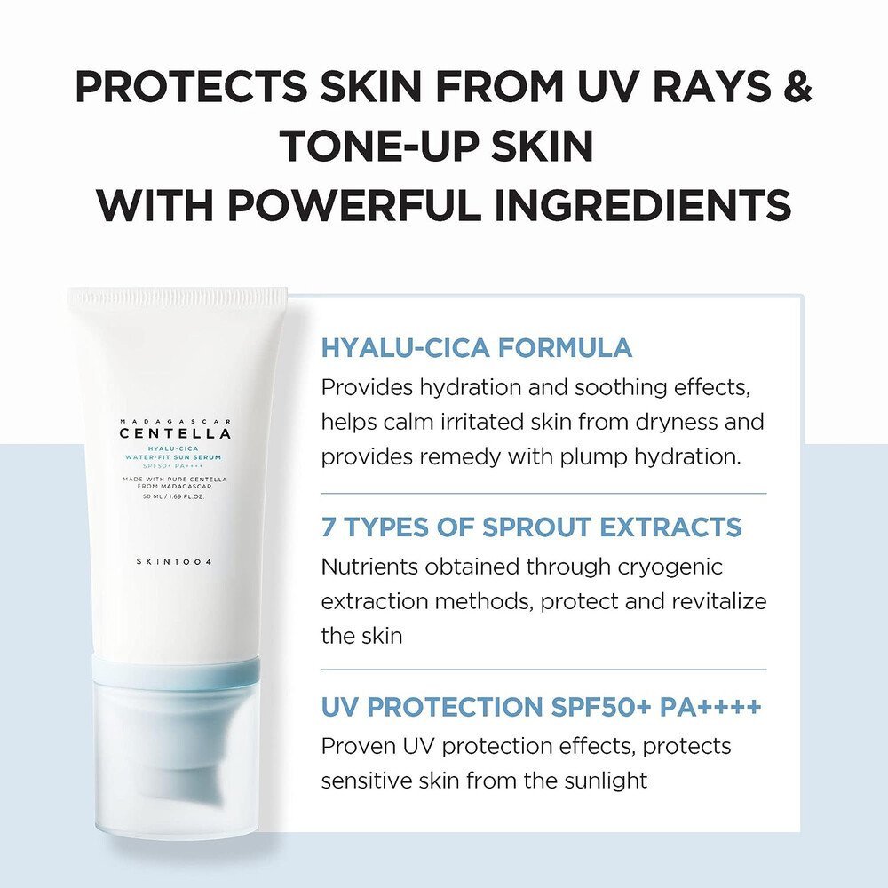 SKIN1004 Madagascar Centella Hyalu-Cica Water-Fit Sun Serum, 50ml - Imagen 4