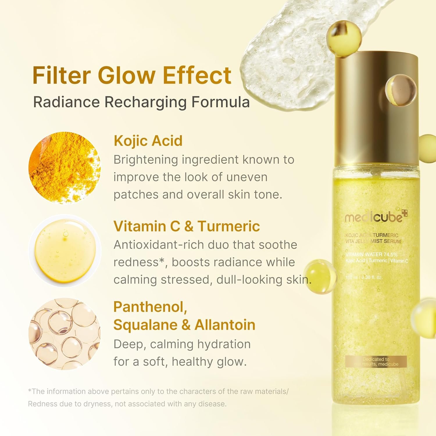 Medicube Kojic Acid Turmeric Vita Jelly Mist Serum, 100ml - Imagen 3