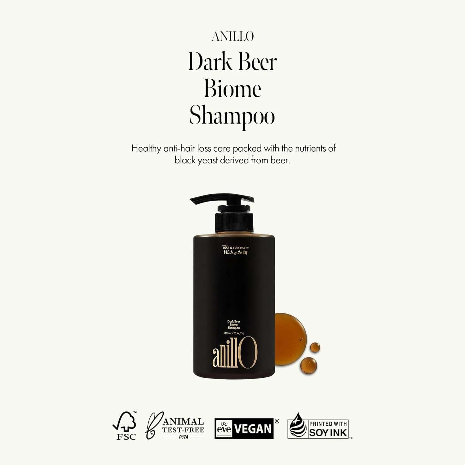 ANILLO Dark Beer Biome Shampoo, 500ml - Image 4