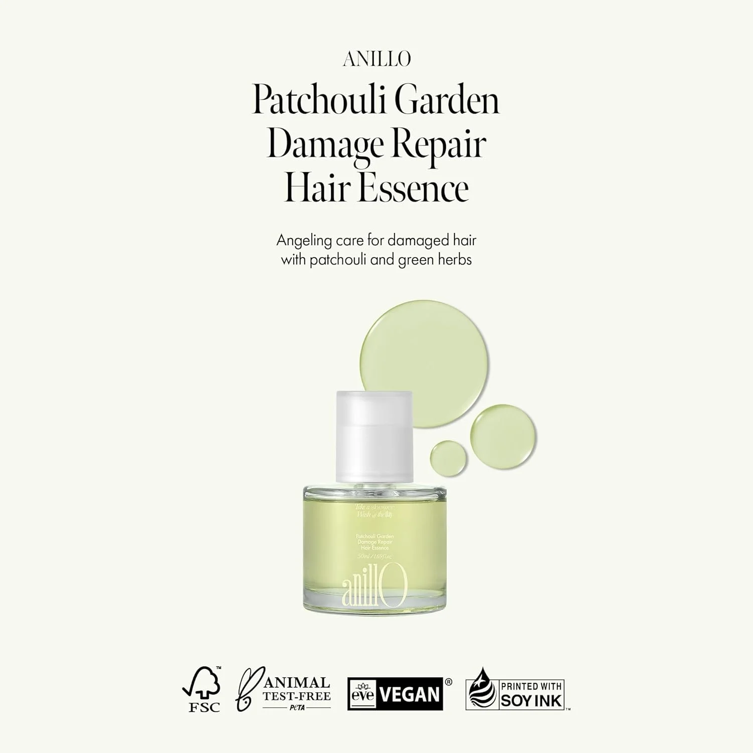 AnillO Patchouli Garden Damage Repair Hair Essence, 50ml - Imagen 3