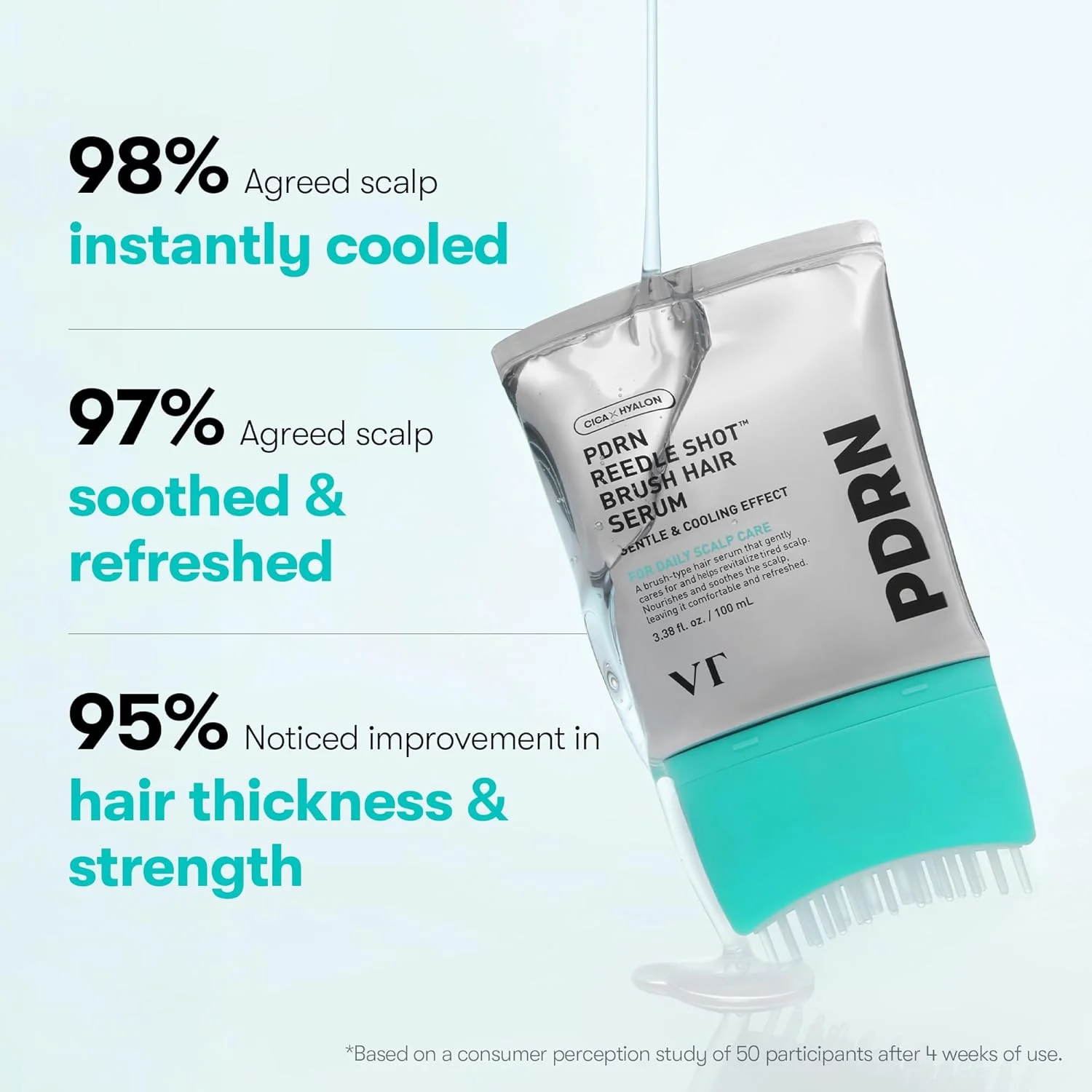 VT Cosmetics PDRN Reedle Shot Brush Hair Serum, 100ml - Imagen 8