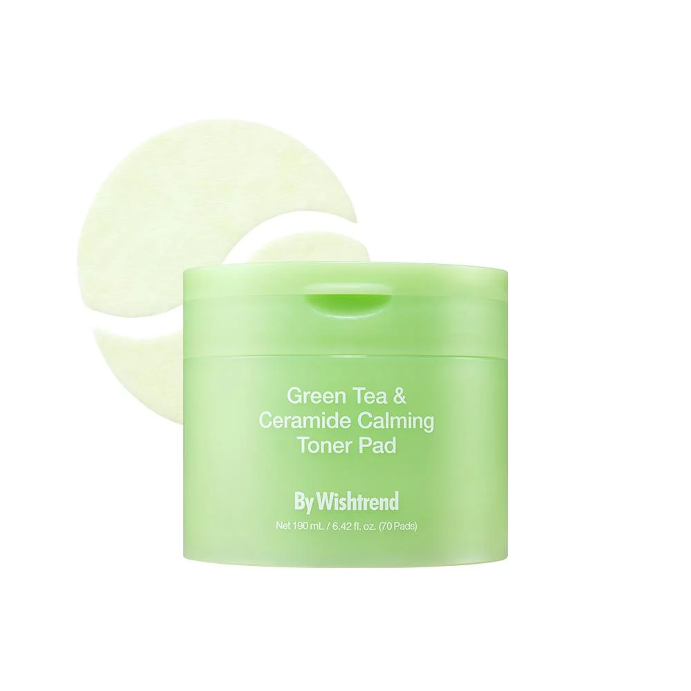 By Wishtrend Green Tea & Ceramide Calming Toner Pad, 70 пэдов