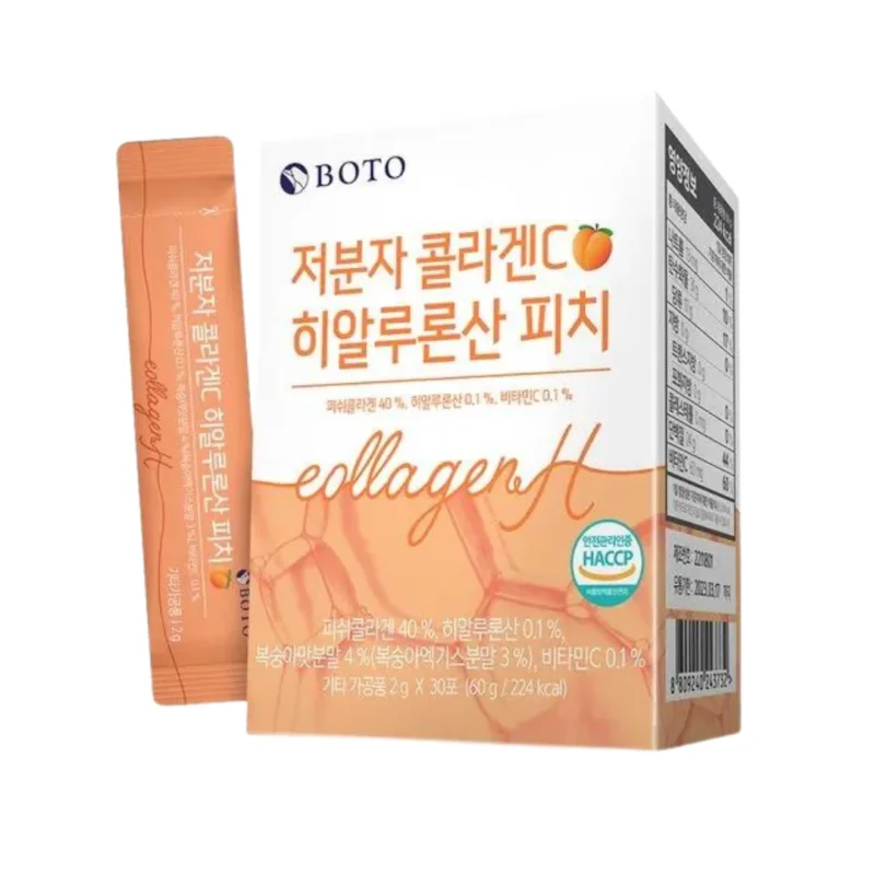 BOTO Small Molecular Collagen C Hyaluronic Acid Peach, 30 sticks