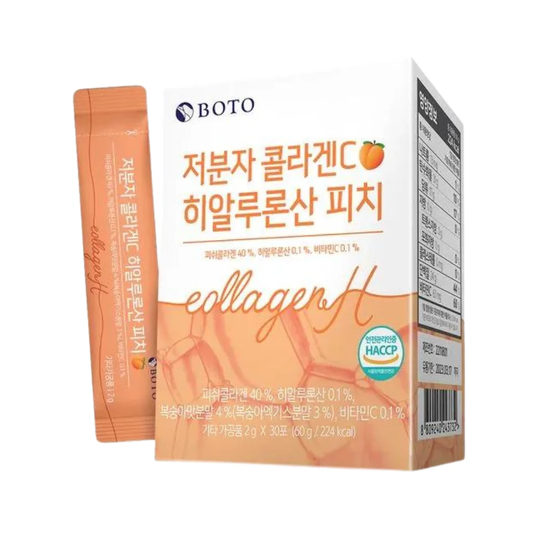BOTO Small Molecular Collagen C Hyaluronic Acid Peach, 30 sticks