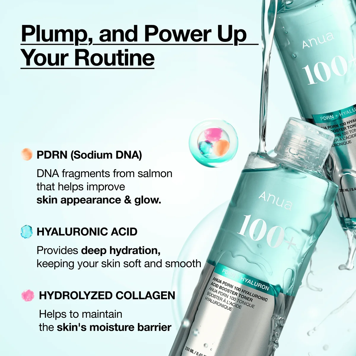 Anua PDRN Hyaluronic Acid 100 Booster Toner, 250ml — изображение 5