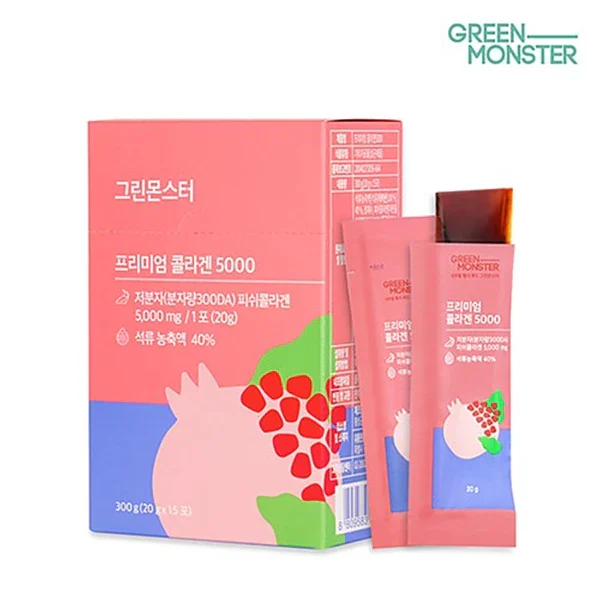 Green Monster Premium Collagen 5000, 15 Sticks